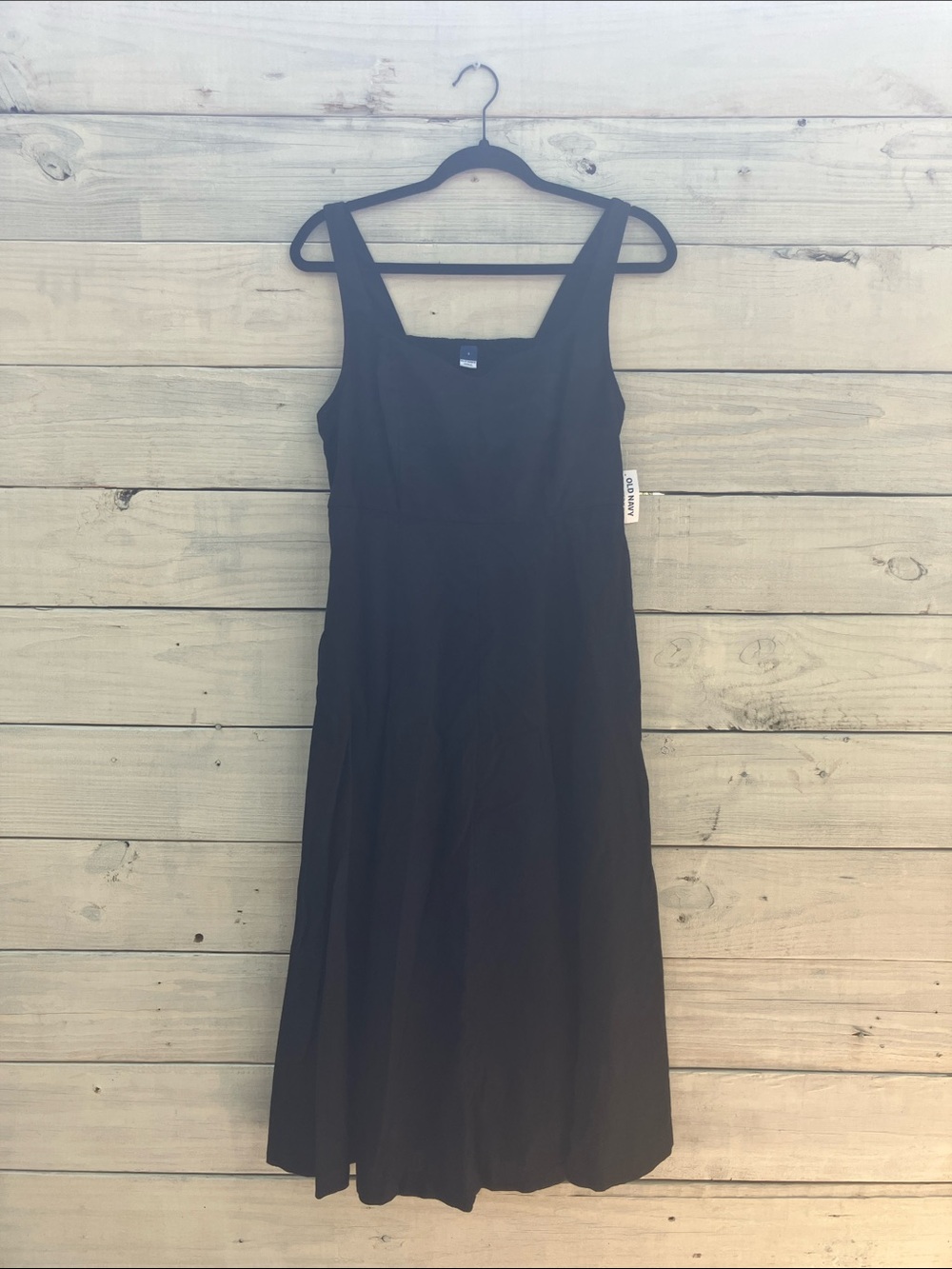 NWT Old Navy Classic Black Sleeveless Dress Small Linen Blend